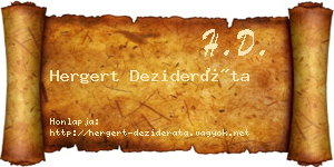 Hergert Dezideráta névjegykártya